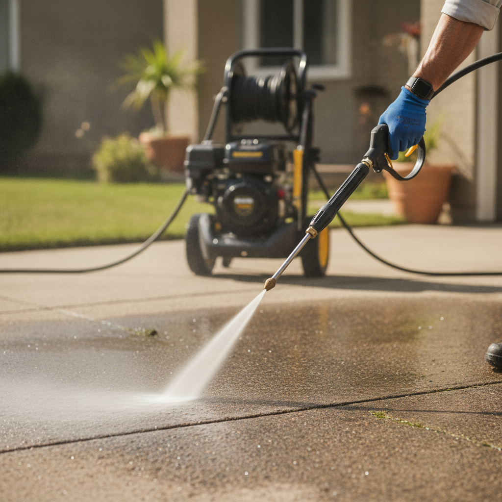 Driveway Washing pressure washing no peoples faces just hand